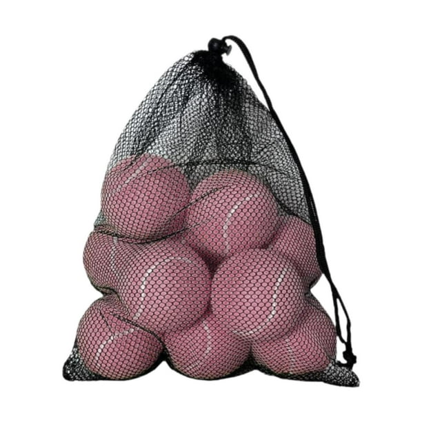 12 pelotas de tenis elásticas para perros y mascotas, de 6,4 cm de diámetro, profesionales. Rosa claro