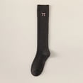 thumbnail image 3 of Xijirk Womens Knee High Socks Black Bow Embroidered Cotton Crew Socks Size:One Size, 3 of 4