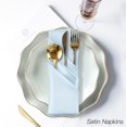 thumbnail image 5 of Neighborly Nook 12 Pcs Silky Light Blue Satin Napkins 17 x 17 Inches, Square Smooth Wedding Dinner Napkins Satin Cloth Napkins Table Napkins for Banquet Party Restaurant Decor,Thanksgiving, Christmas, 5 of 14