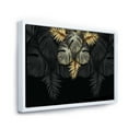 thumbnail image 3 of Designart 'Gold and Black Tropical Leaves IV' Modern Framed Canvas Wall Art Print, 3 of 5