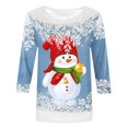 thumbnail image 4 of Homenesgenics Christmas Plus Size Tops 3X Womens Tops Fashion T-Shirt 3/4 Sleeves Blouse Round Neck Casual Tops, 4 of 4