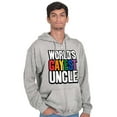 thumbnail image 5 of Worlds Gayest Uncle Birthday Pride Zip Hoodie Sweatshirt Men Brisco Brands S, 5 of 6
