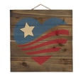 thumbnail image 1 of USA Heart Flag Single Star - Decorative REAL WOOD Wall Art - Faux Pallet Look, 1 of 3