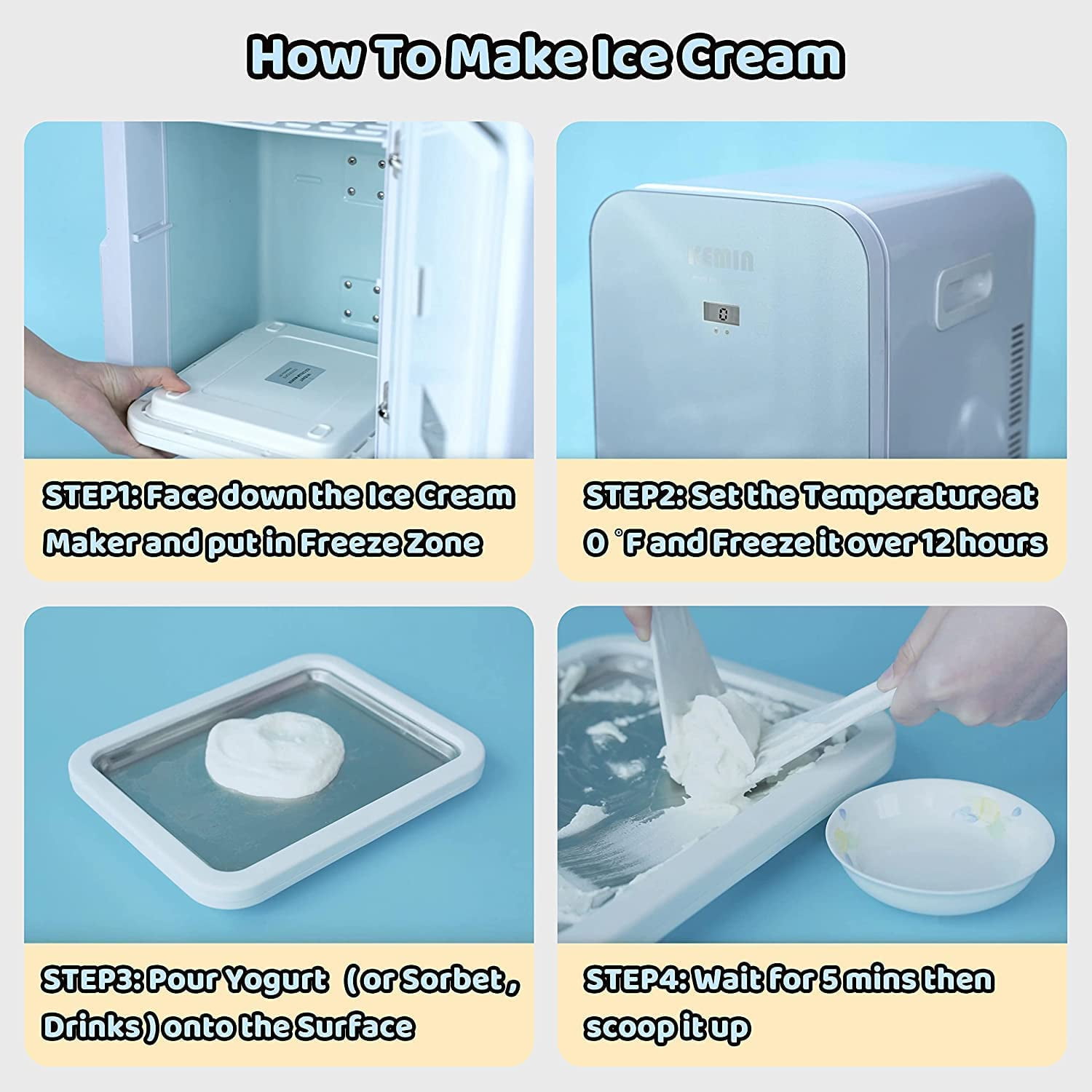 Instant Rolled Ice Cream Maker Pan Machine Frozen Yogurt Sorbet By Treat  Factory 5056327907961