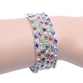 thumbnail image 4 of tasrioml Luxury Women Single Row Full Rhinestone Inlaid Bracelet Elastic Bangle Jewelry, 4 of 7