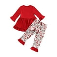 thumbnail image 4 of ITFABS Girls Clothes Set, Printing Round Collar Pullover and Flared Trousers, 4 of 9