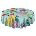thumbnail image 5 of Round Tablecloth Family Cover 60 Inch Polyester Waterproof Stain Wrinkle Free flower for Kitchen, 5 of 5