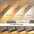 thumbnail image 5 of Magnetic Wireless Battery Operated Wall Sconce, 2-Pack – Rechargeable with Remote & Touch Control, 3-Color LED, 360° Rotatable, Walnut, 5 of 9