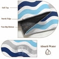 thumbnail image 6 of Round Rugs 5Ft, Navy Blue Grey Round Area Rug Washable Indoor Throw Carpet, Abstract Geometric Ocean Wave Stripe Soft Non Slip Circle Rug for Cabinet Bathroom Home Decor Aesthetic, 6 of 8