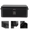 thumbnail image 1 of Portable Metal Tool Box with Latch for Construction Worker Carpentry 1 Set Tool Storage Case Organizer Metal Tool Chest, 1 of 8