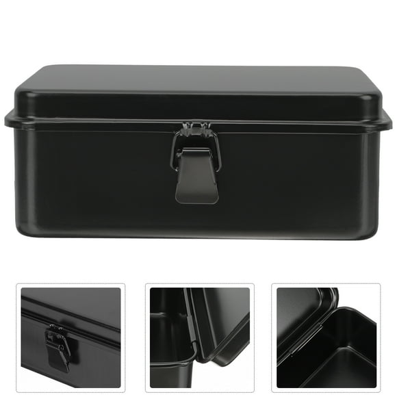 Portable Metal Tool Box with Latch for Construction Worker Carpentry 1 Set Tool Storage Case Organizer Metal Tool Chest