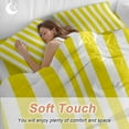 thumbnail image 4 of Yellow and White Striped Bedding Duvet Cover Set Twin Size 4 Pieces Gradient Geometric Bedding Set with Zipper Closure, 1 Comforter Cover 68x86 Inches 1 Flat Sheet & 2 Pillow Cases, 4 of 7