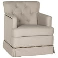 thumbnail image 3 of SAFAVIEH Millicent Swivel Accent Chair w/ Brass Nail Heads, Taupe, 3 of 4