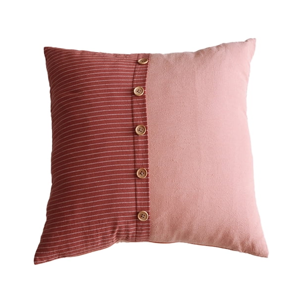 Funda de almohada nórdica con costuras a rayas y botones Home Mori