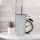thumbnail image 1 of Taza aisda portátil brilnte, vasos de 17.6 a prueba de fugas con tapa kit de cepillo de limpieza para bebidas frías , NUEVO Pta 500ml Macarena taza de viaje, 1 of 7