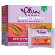 Plum Organics Jammy Sammy Snack Bars, Peanut Butter and Strawberry, 1.02 oz Bars, 5 Count