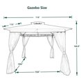 thumbnail image 3 of Hassch 10x10Ft Outdoor Patio Garden Gazebo Tent Outdoor Canopy With Curtains, Dark Gray, 3 of 10