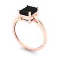 thumbnail image 2 of Solitaire Engagement Ring for Women - 2ct Natural Onyx in 14K Rose Gold Promise Ring, 2 of 6