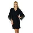 thumbnail image 2 of Bimba Women Lace Bride Bridesmaid Ready Robe Kimono Sleeve Short Coverup Robes, 2 of 7