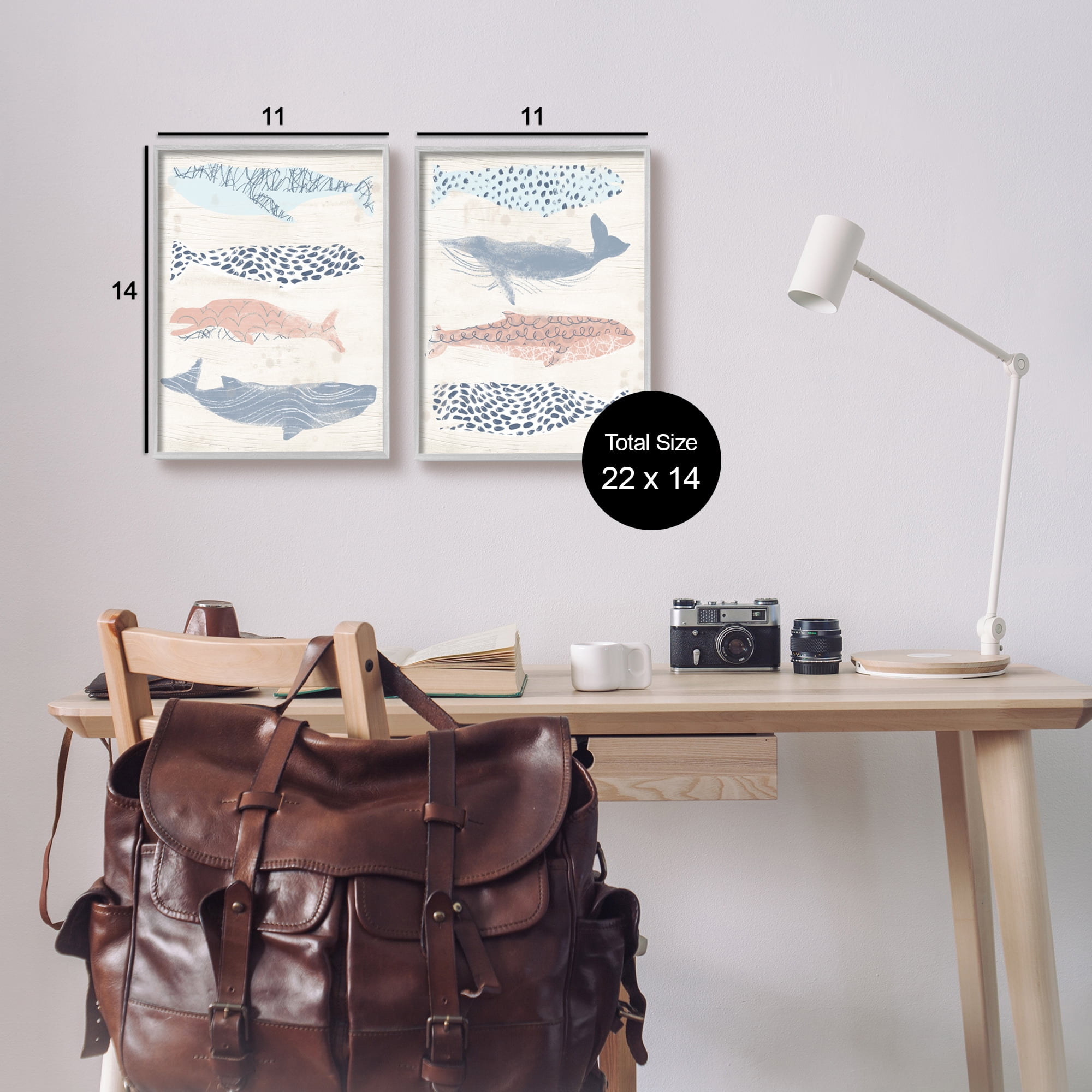 Stupell Industries Rustic Patterned Sea Life Animals & Insects Painting Gray Framed Art Print Wall Art, 11 x 14