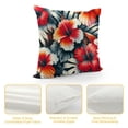 thumbnail image 4 of GOSMITH  Tropical Flower Throw Pillow Cushion Cover,Floral Exotic Tropical Red Hibiscus Flower with Black Leaves Decorative Home Decor Sofa Couch Desk Bedroom White, 4 of 5