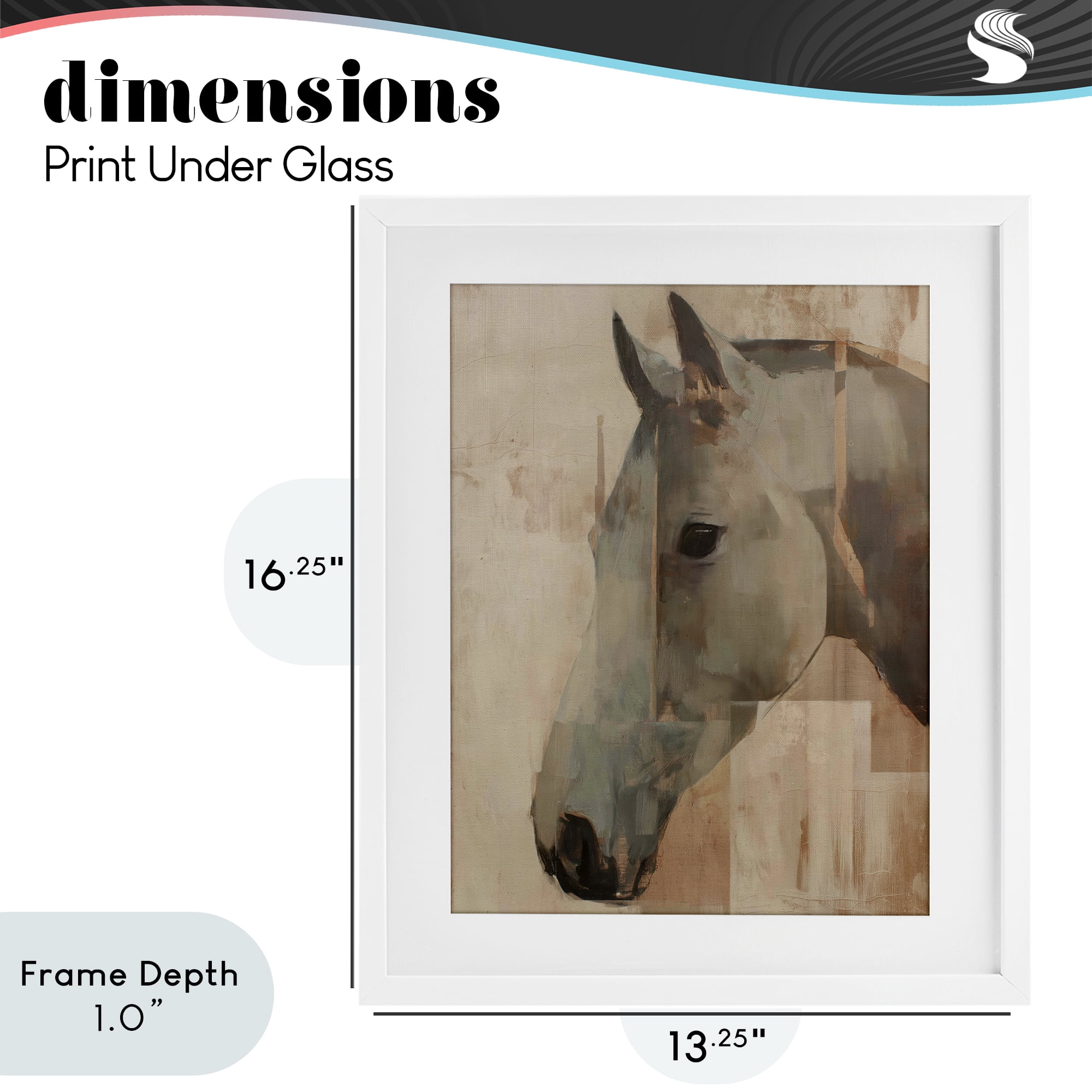 Stupell Industries Pure Horsepower Portrait White Framed Print Under Glass, design by Svetlana Aleynikova