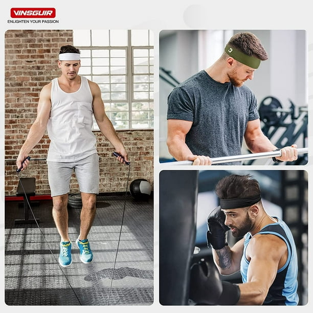 Vinsguir Mens Headband (4 Pack), Sports Headbands for Men, Workout