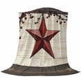 thumbnail image 6 of Texas Star Red Blanket Soft Cozy Warm Throw Blanket for Couch, Plush Fuzzy Flannel Fleece Blankets for Sofa, Farmhouse Berry Wooden Vintage Bed Blankets Lightweight Gifts for Women, 30"x40", 6 of 9