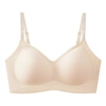 thumbnail image 2 of Women's Wireless Seamless Bra with Glitter Letter Straps and Smooth Cups Featuring Full Coverage Cuts Complexion 40, 2 of 4