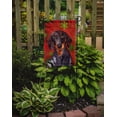 thumbnail image 2 of Carolines Treasures LH9313-FLAG-PARENT Dachshund Red and Green Snowflakes Holiday Christmas Flag  multicolor, 2 of 2