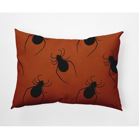 Simply Daisy 14 x 20 Crawling Spiders Indoor/Outdoor Polyester Throw Pillow Sienna