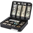 thumbnail image 1 of Locking Cash Box with Lock Money Box with Cash Tray Lock Box with Key Money Saving Organizer .Lx .Wx .H es XL Large, 1 of 6