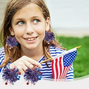 Chmadoxn Patriotic 4th of July Flag Earrings for Women - Red White Blue Dangle Jewelry, Independence Day Party Accessories, USA-Themed Holiday Gifts or Everyday Wear