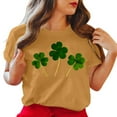thumbnail image 1 of LSLJS T-Shirt à Col Rond de la Saint-Patrick à Imprimé Quatre Feuilles à Manches Courtes Décontracté Ample Haut à Manches Courtes Haut/chemise à Manches Courtes à Col Rond, Cadeaux pour Femmes, 1 of 4