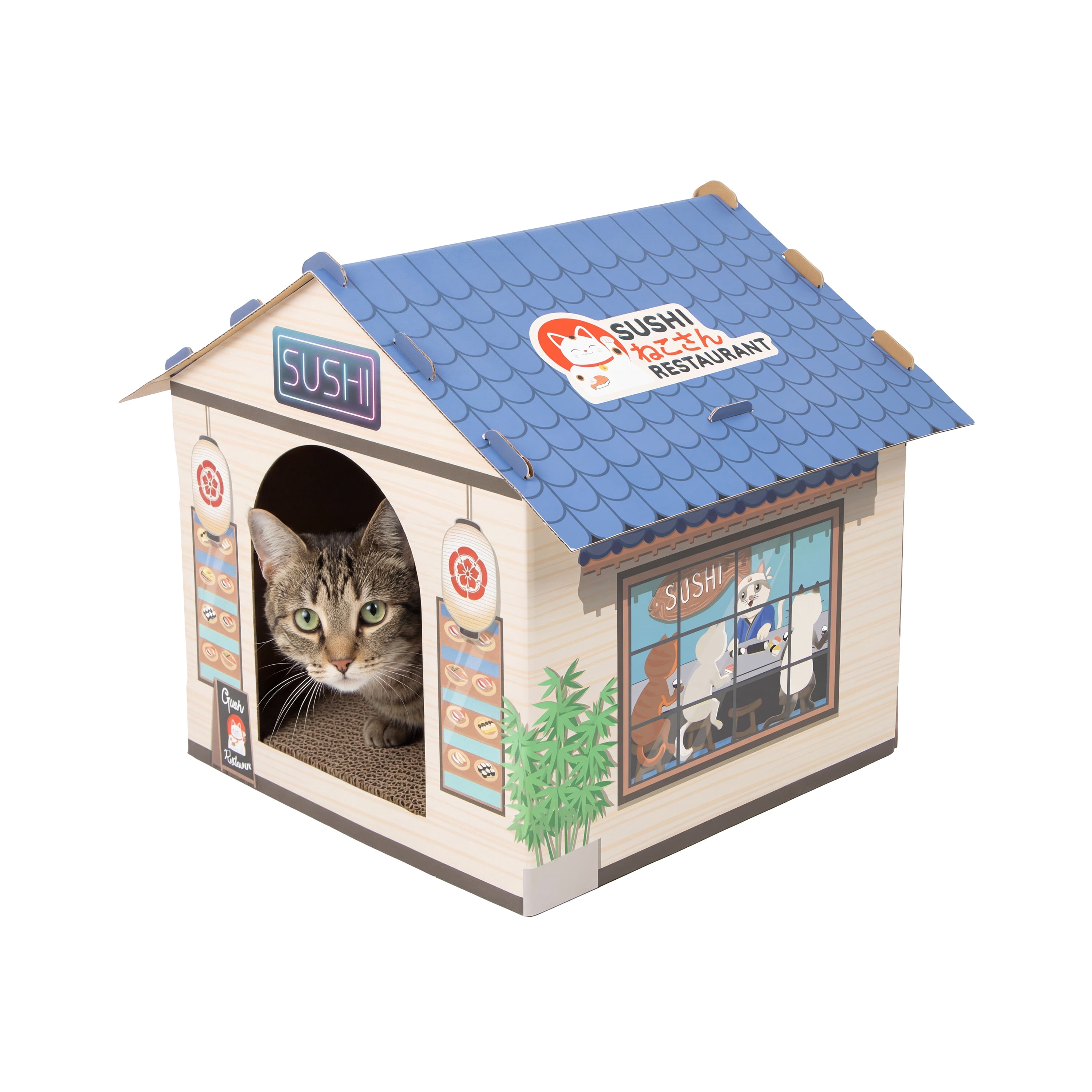 Kitty City Corrugated Cat Sushi Restaurant Scratch House