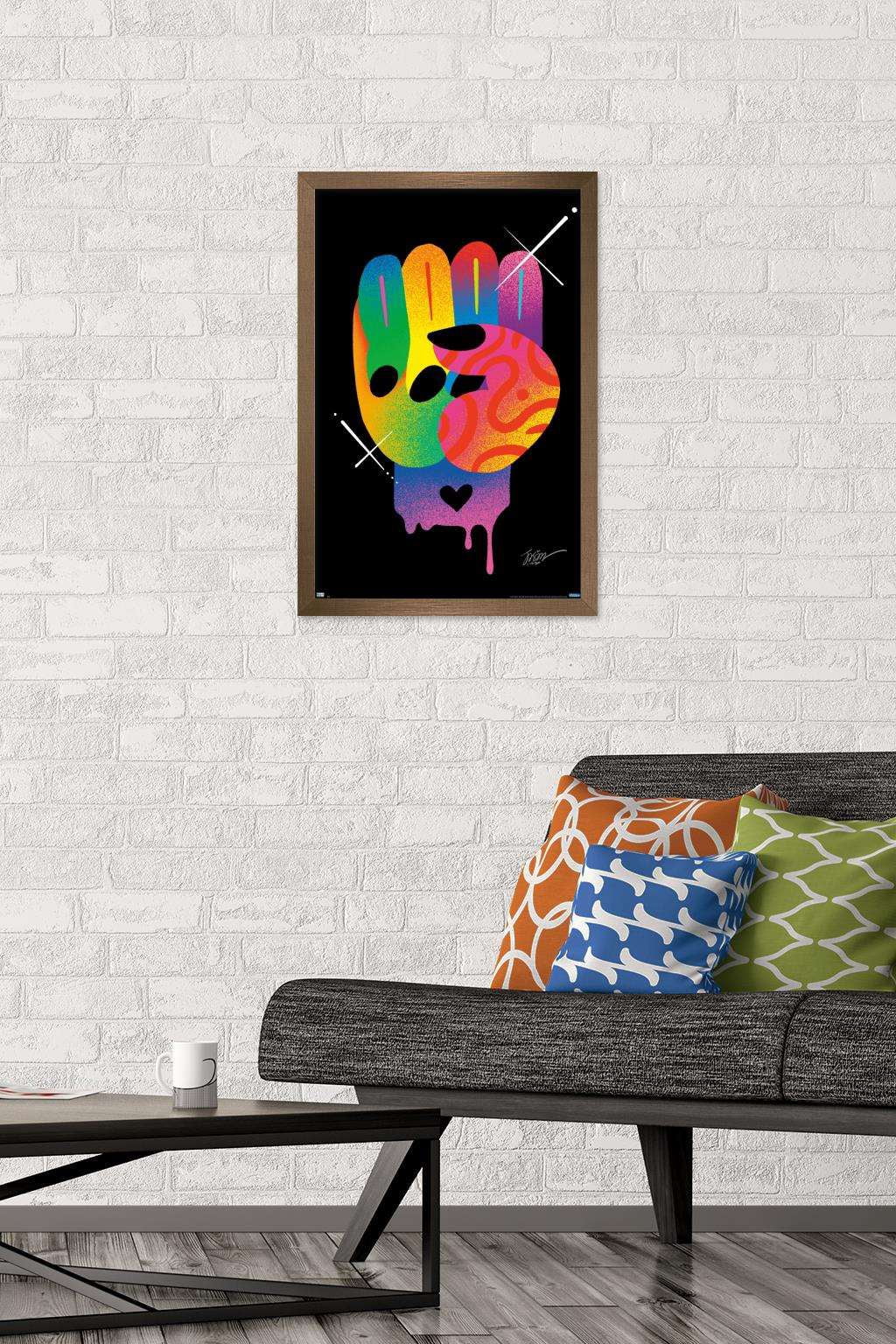 Jason Naylor - Fist of Color Wall Poster, 14.725" x 22.375", Framed