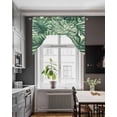 thumbnail image 3 of Tropical Leaves Swag Valances for Windows, Small Curtains Drapes, Summer Nature Botanical Palm Leaf Kitchen Window Curtains Over Sink Rod Pocket Window Treatment Valance for Bedroom/Bathroom 56"x36", 3 of 5