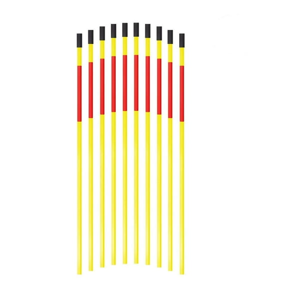 FiberMarker Solid Reflective Driveway Markers Yellow 3/8 inchx47.5 inch 10 Pack Driveway Poles for Easy Visibility at Night