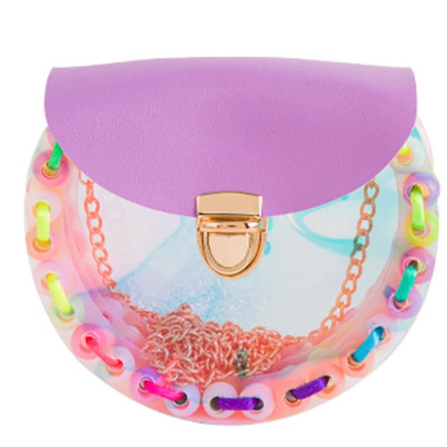 Conjunto de fabricación de Material de bolso de hombro hecho a mano para niños, embalaje para padres e hijos para mujer Púrpura