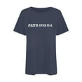 thumbnail image 4 of Fgnfyis T-Shirt Décontracté à Manches Courtes et Col Rond pour Femmes avec Imprimé Lettre, Gris Foncé, Taille P, 4 of 5