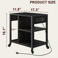 thumbnail image 3 of GloryStar Support d'Imprimante sous le Bureau avec Station de Recharge, Table d'Imprimante Industrielle avec 3 Étagères de Rangement, Chariot d'Imprimante Mobile Robuste avec Roues Verrouillables pour le Rangement du Papier, Bureau à Domicile, 3 of 7
