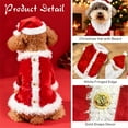 thumbnail image 5 of HQREA Christmas Dog Dress with Headwear Pet Santa Costume Holiday Puppy Cosplay Outfit, 5 of 7