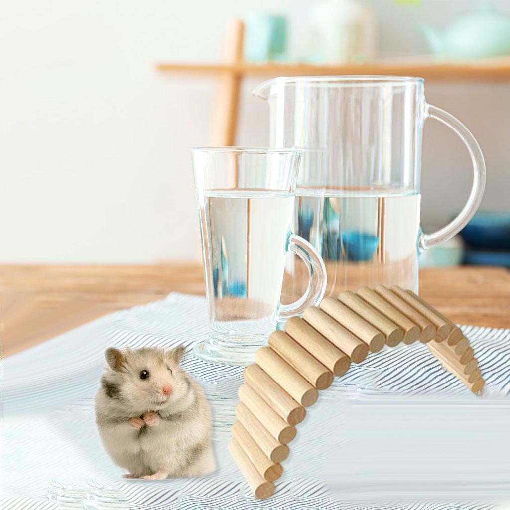 EHJRE 2x Hamster Bridge Pet Climb Parrot Stand Platform Toy Play Budgie