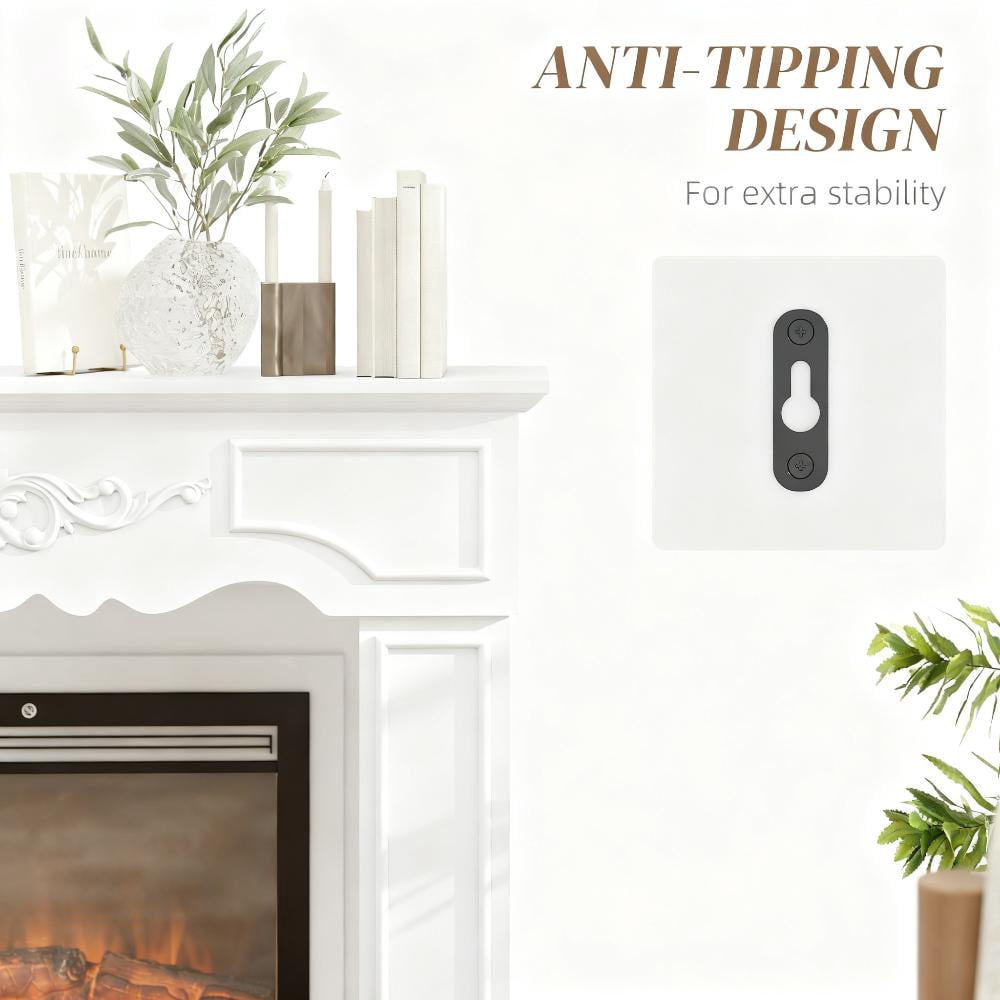 MINESTIA Modern Fireplace Mantel, Wooden Freestanding Fireplace Surround with Leg for Electric Fireplaces