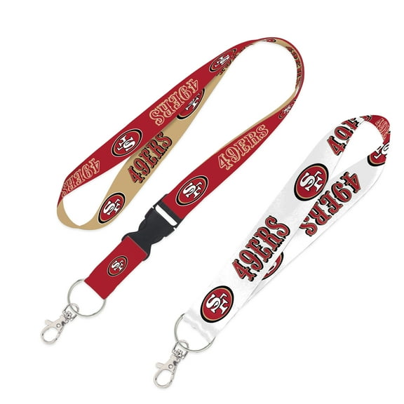 WinCraft San Francisco 49ers 2-Pack Lanyard with Detachable Buckle & Key Strap Set