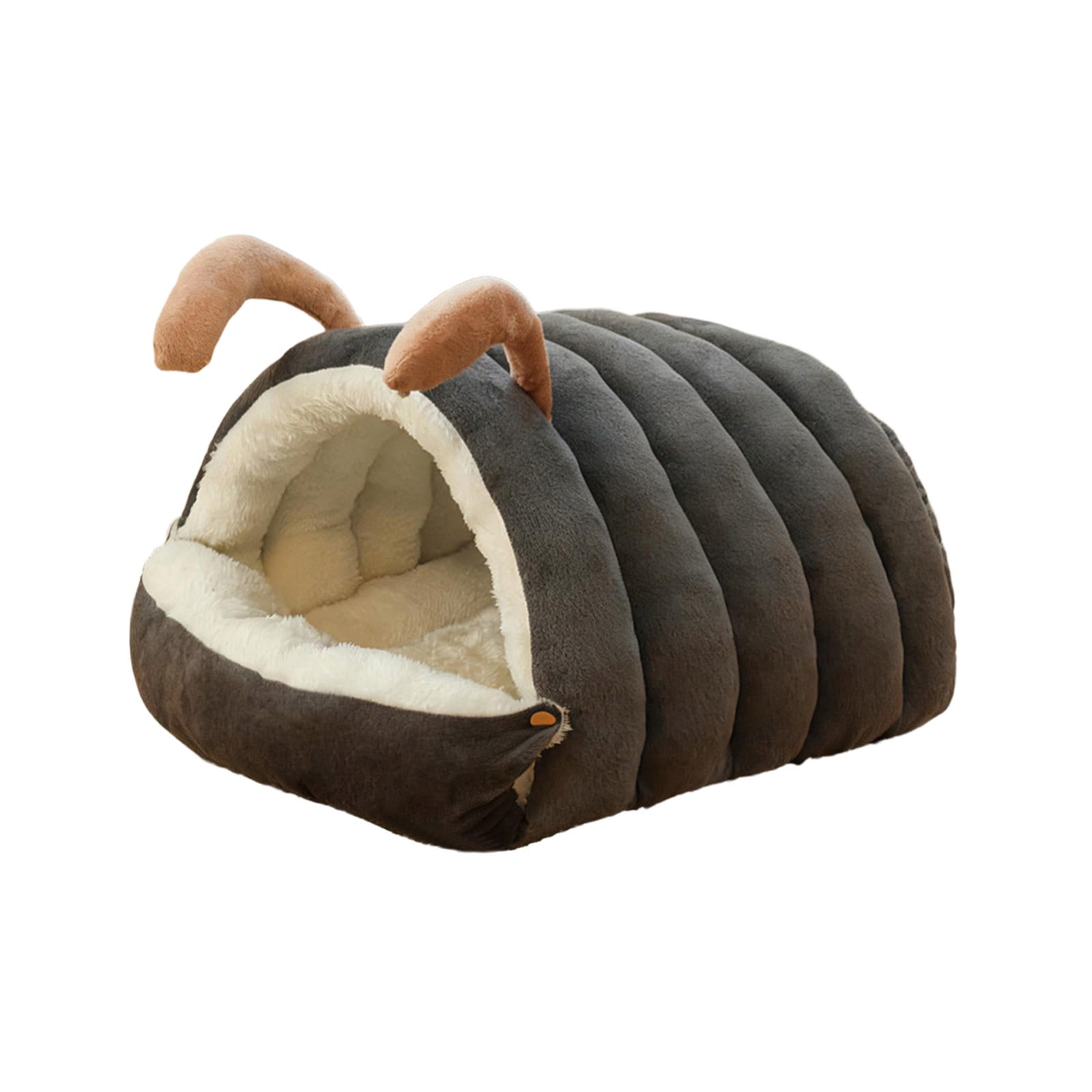 Winter-Warm Semi-Enclosed Cat Bed, Soft Foldable Removable Washable Pet Bed for Indoor Cats and Small Dogs, Plush Cuddler Snuggle Cave with Cushion, Cozy Sleeping Pod House for Kittens, Pets