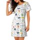 thumbnail image 2 of Fotbe Easter Rabbit Bata de Dormir para Mujer con Estampado, Camisón de Algodón de Manga Corta, Ropa de Dormir Casual, 2 of 6