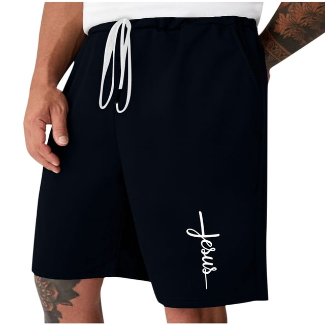 Diufon Men's Athletic Shorts Drawstring Waisted Outdoor Sport Shorts Spring Summer Hiking Shorts with Pockets