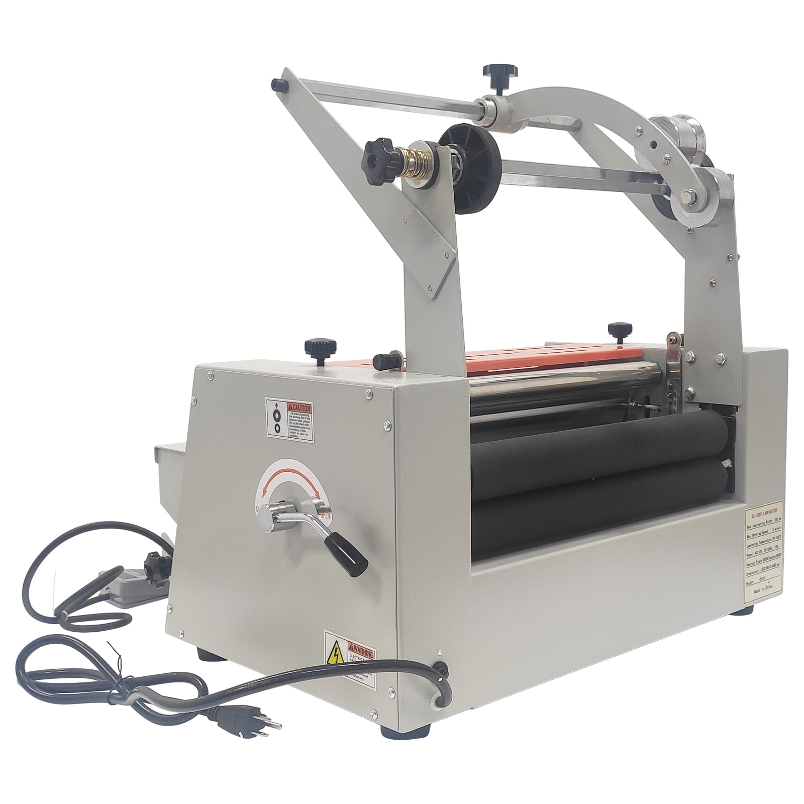 Steel Roller Thermal Laminator Hot Cold Roll Laminator 110V With Toothing Cutter