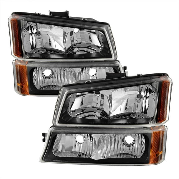 Xtune Chevy Silverado 2500HD 03-06 Crystal Headlights w/ Bumper Lights Black HD-JH-CSIL03-AM-BK-SET Fits select: 2003-2007 CHEVROLET SILVERADO